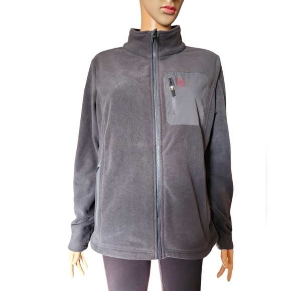Bass & Co Grey Full Zip Fleece Jacket - Picture 1 of 6